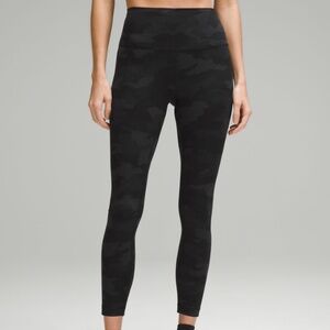 Lululemon Wunder Train High-Rise Tight 25” Heritage 365 Deep Coal Multi Size 6